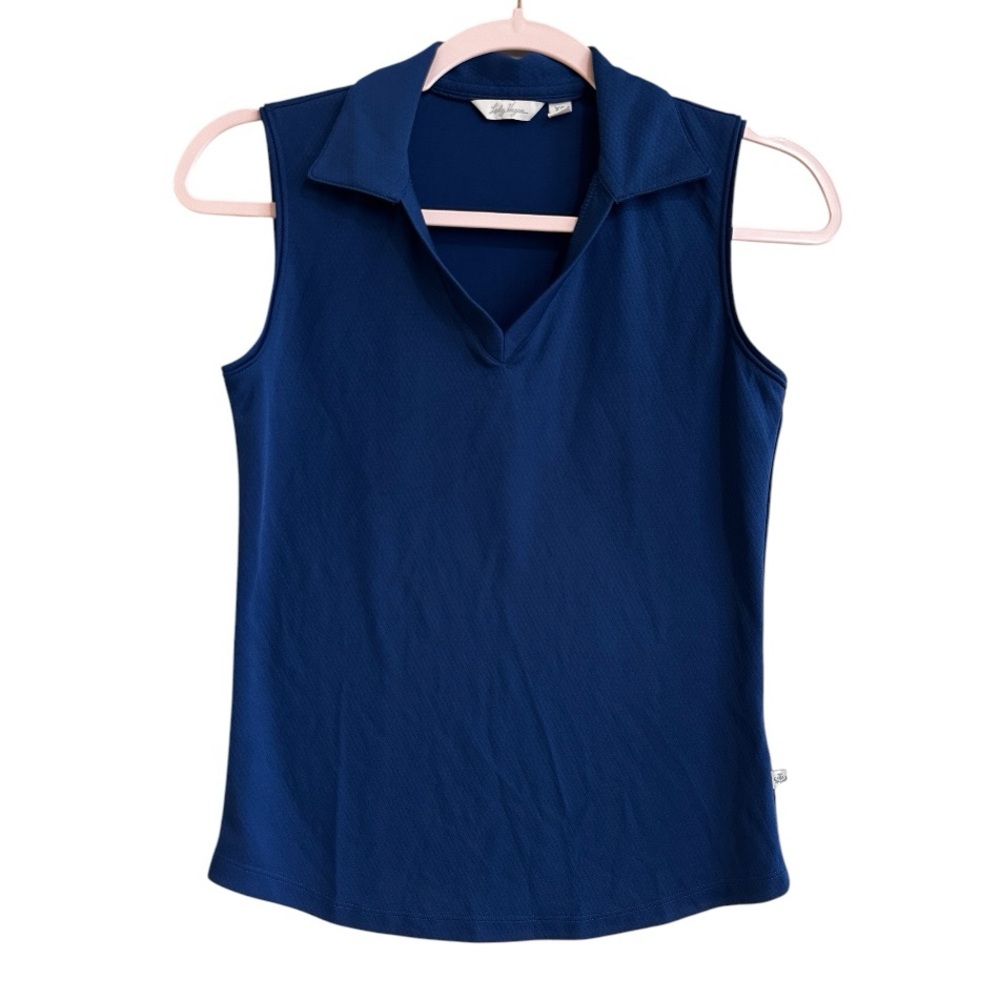 Lady Hagen Sleeveless Polo Tank Top Blue Size XS